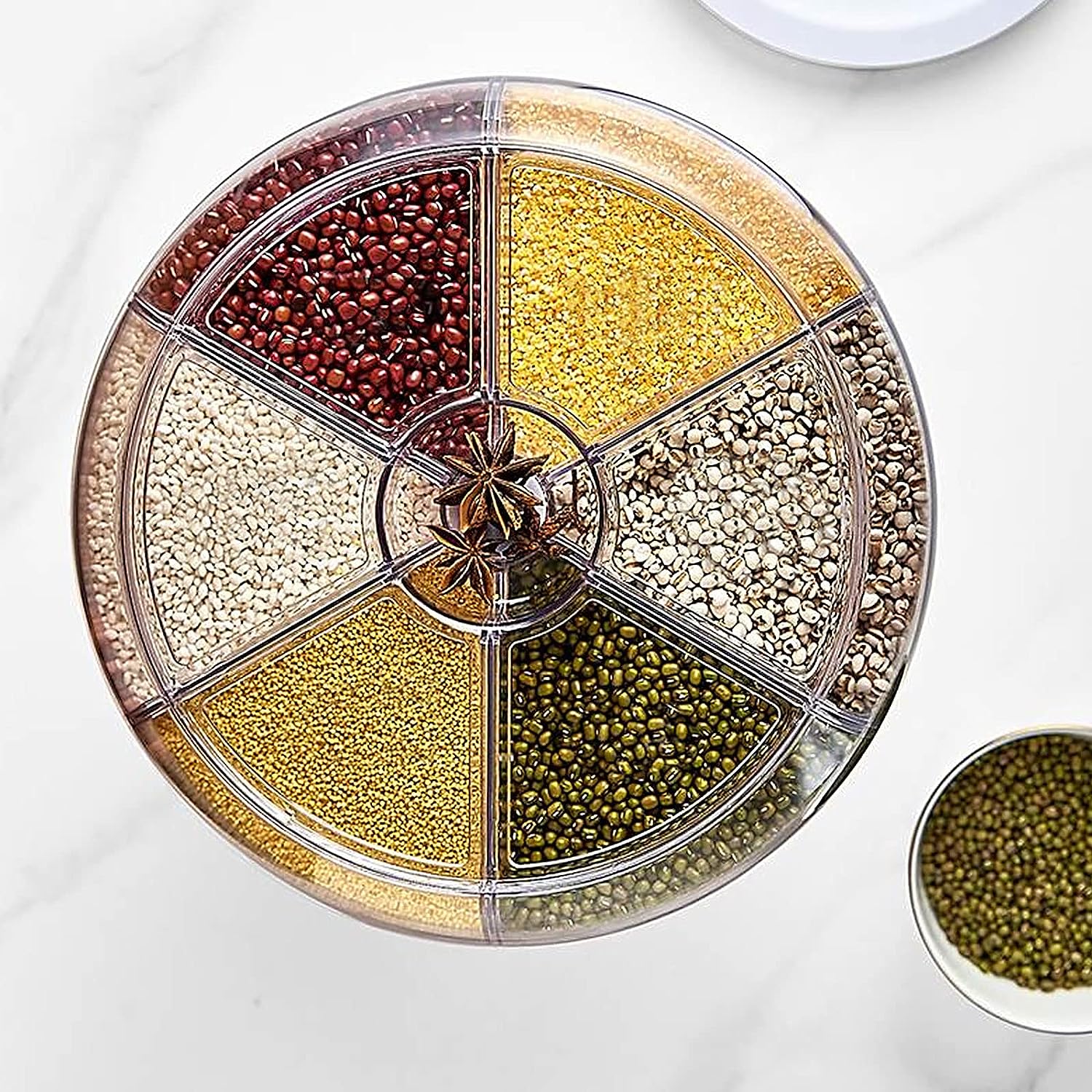 360° Rotating Rice, Grain Dispenser for Kitchen Storage